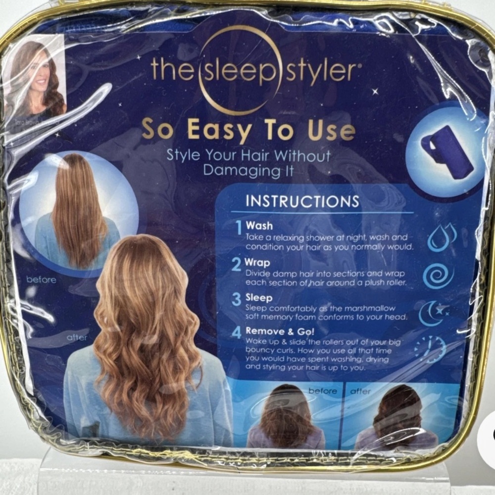 THE SLEEP STYLER MINI FOR SHORT OR FINE HAIR 12 3" ROLLERS (SHARK TANK) no heat - Picture 6 of 7